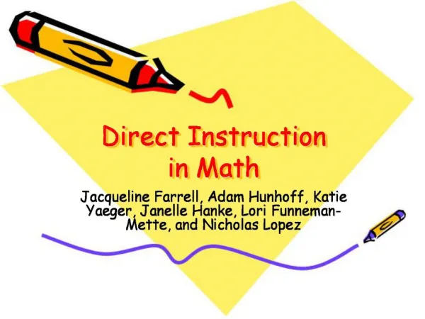Direct Instruction in Math