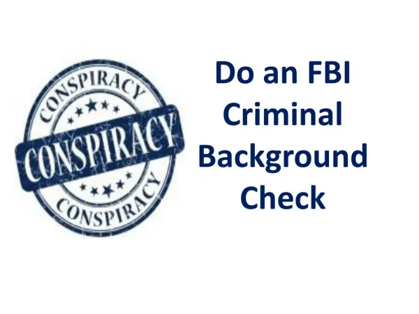 Do an FBI Criminal Background Check