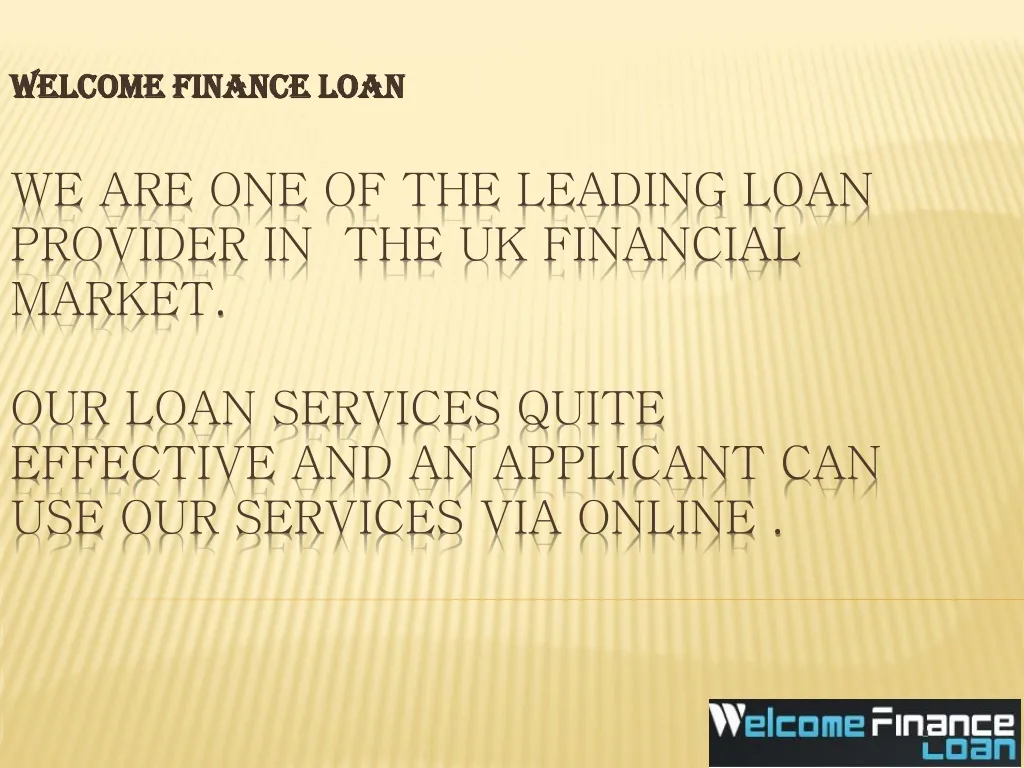 welcome finance loan