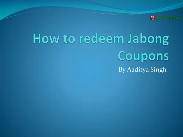 How to redeem Jabong Coupons