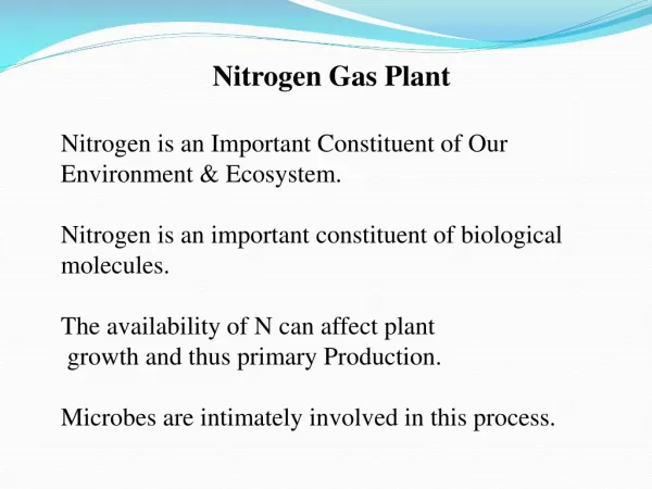 Nitrogen Gas Plants
