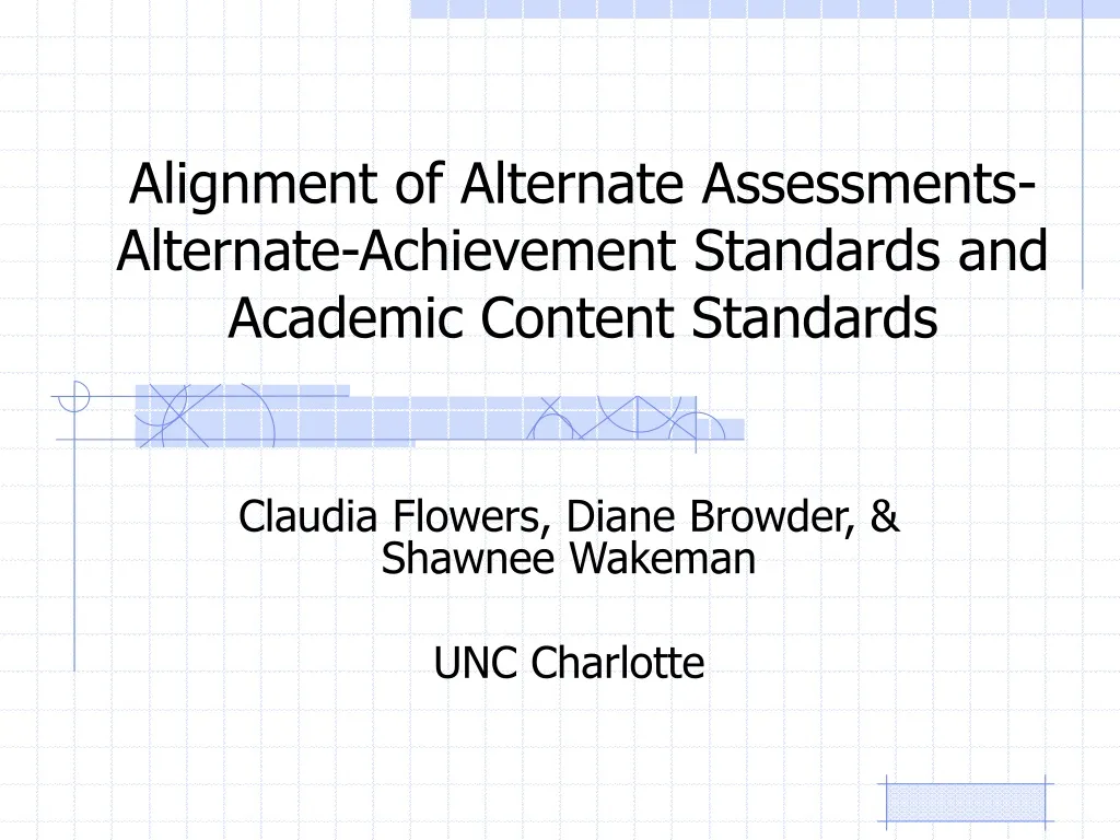 alignment of alternate assessments alternate achievement standards and academic content standards