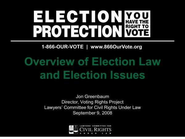 overview of election law and election issues