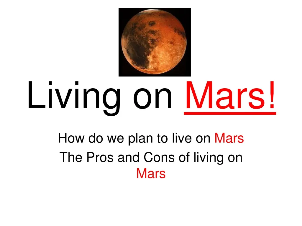 living on mars