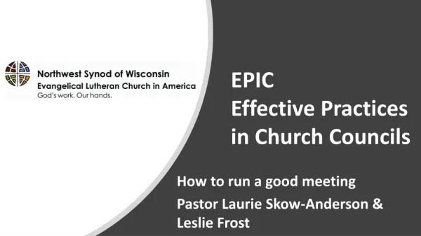 EPIC Effective Practices in Church Councils