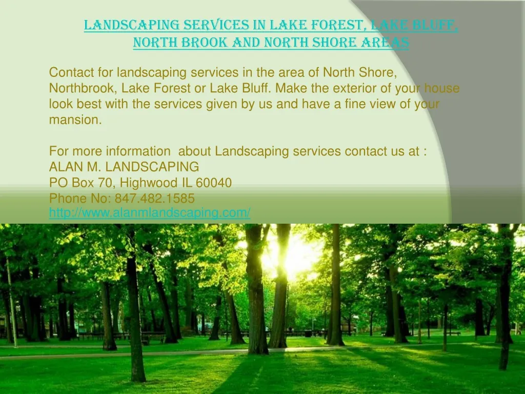 landscaping services in lake forest lake bluff