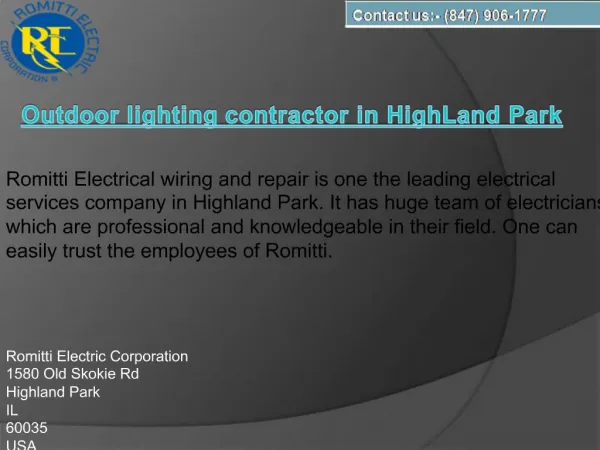 Outdoor lighting contractor in Highland park