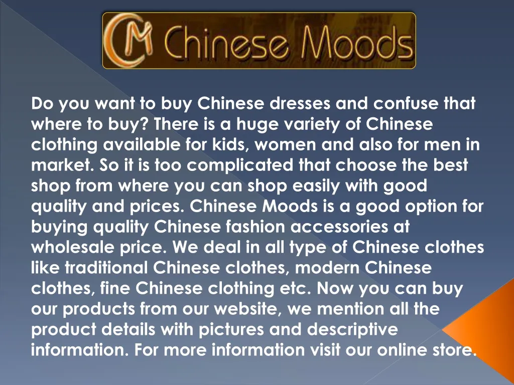 do you want to buy chinese dresses and confuse