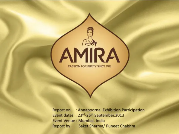 Amira Nature Food - Exhibition Participation