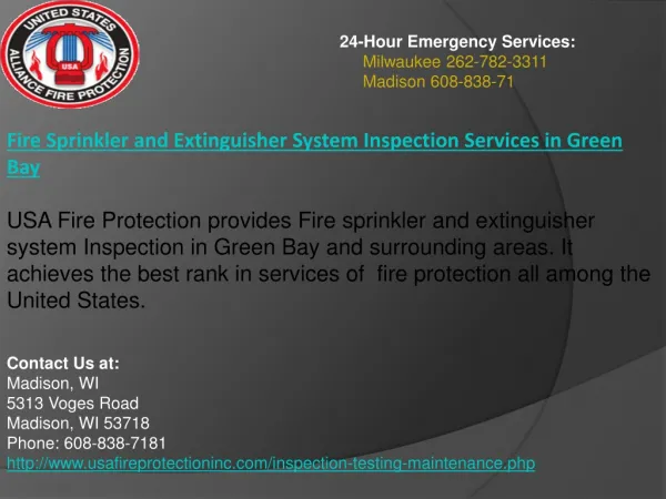 Fire Sprinkler and Extinguisher System Inspection Services i