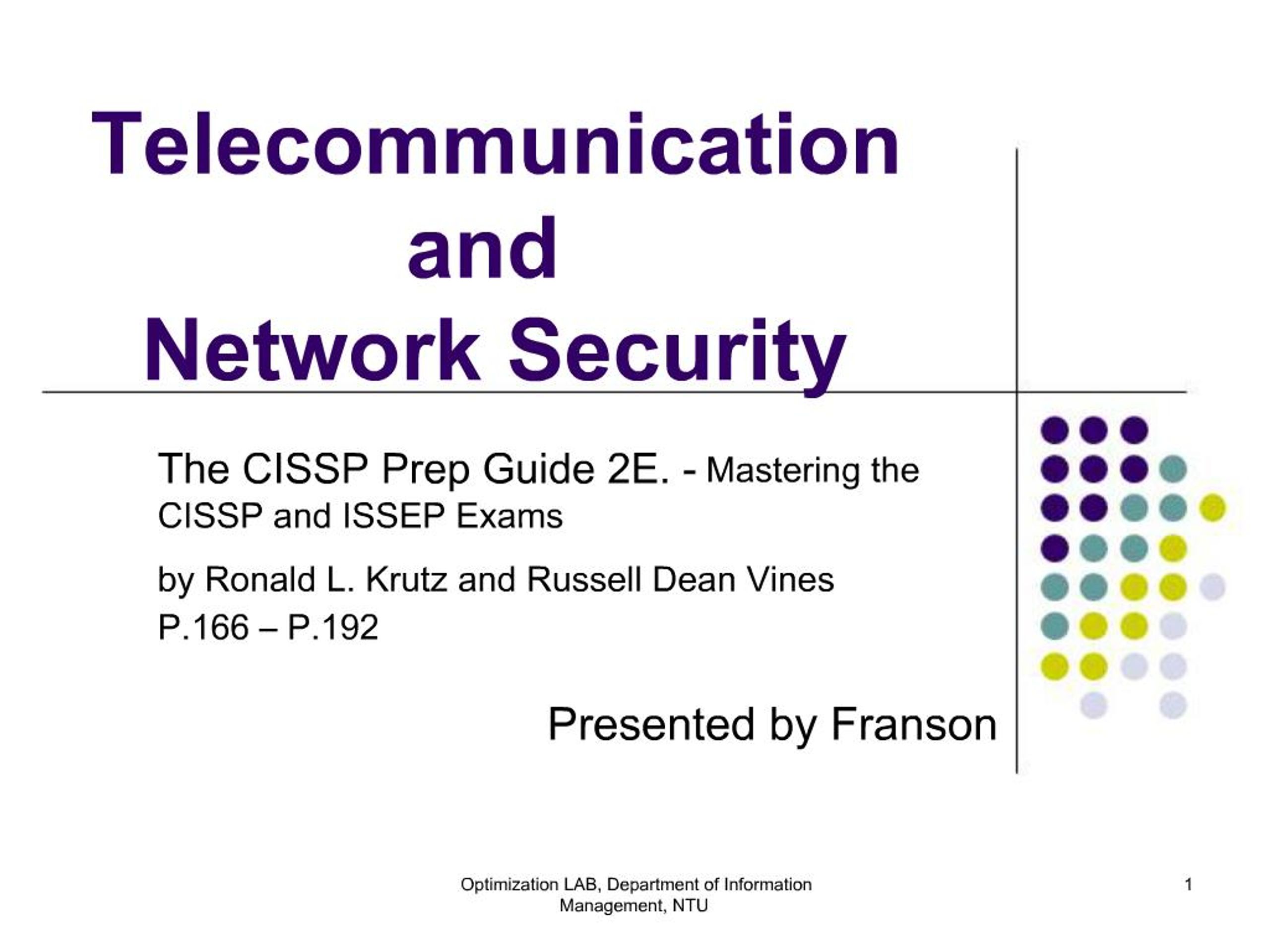 PPT - Telecommunication and Network Security PowerPoint Presentation ...
