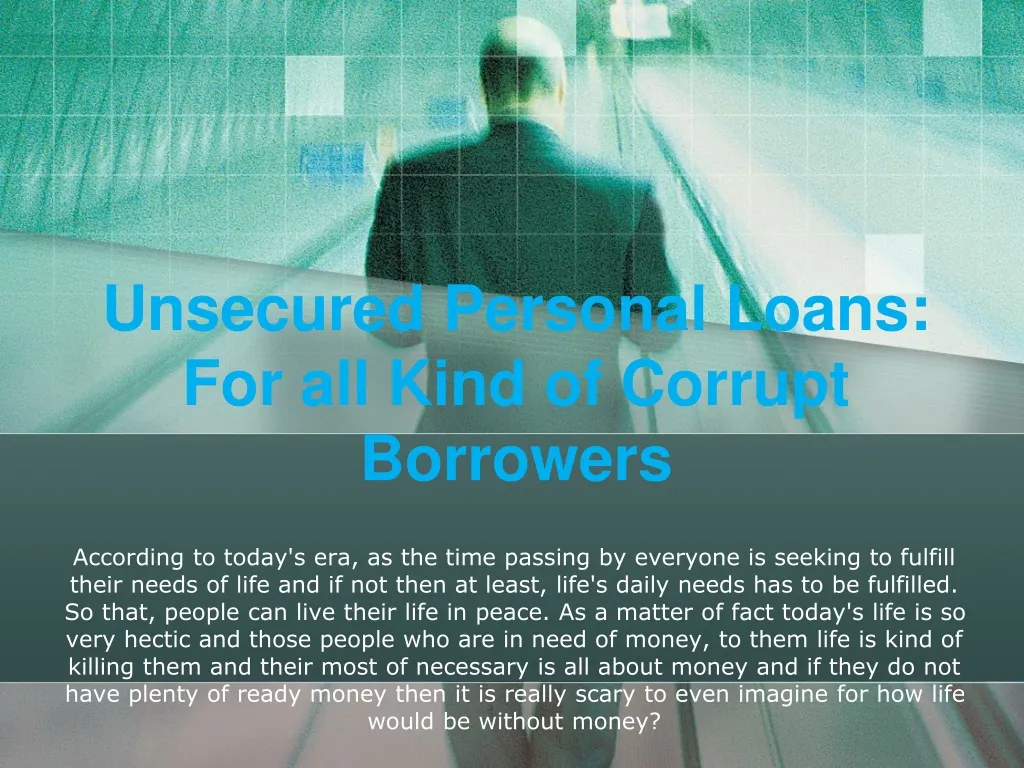 unsecured personal loans for all kind of corrupt borrowers