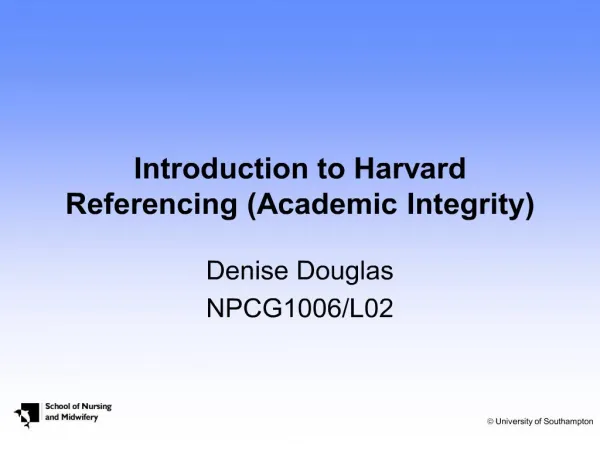 introduction to harvard referencing academic integrity