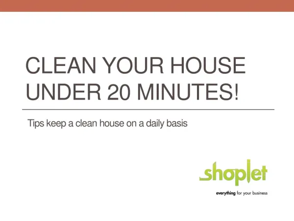Clean your House under 20 minutes