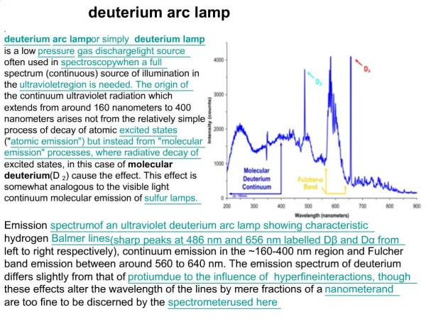 Deuterium arc lamp