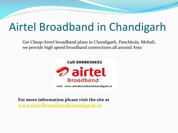 Airtel Broadband in Chandigarh 9988830652