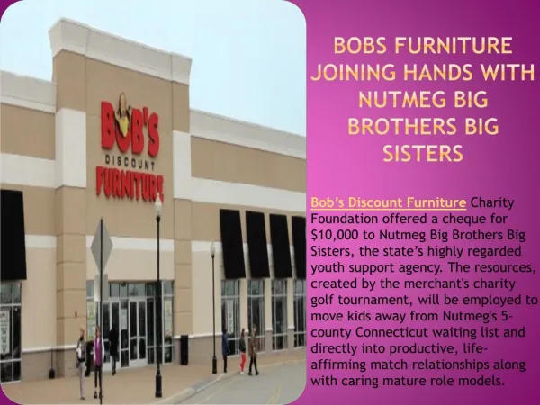 Bobs Furniture joining hands with Nutmeg Big Brothers Big Si