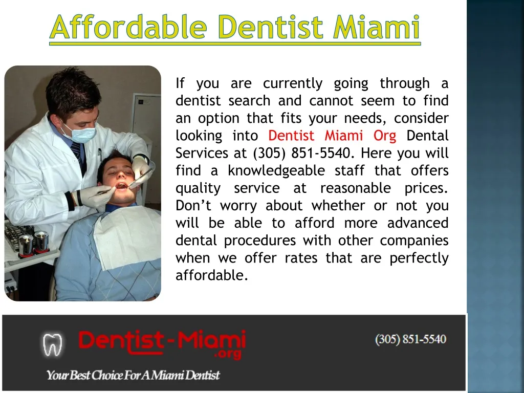 affordable dentist miami