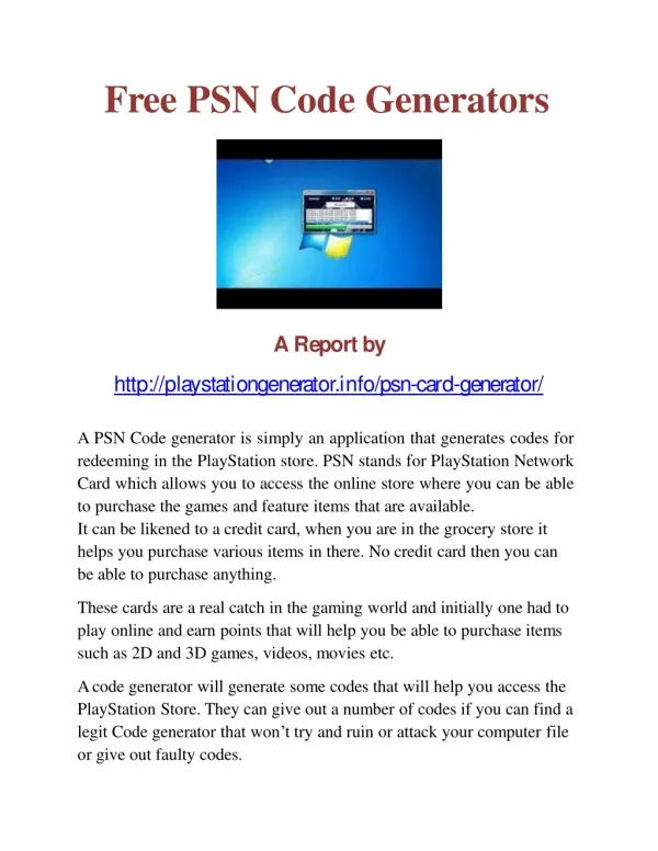 Free PSN Codes