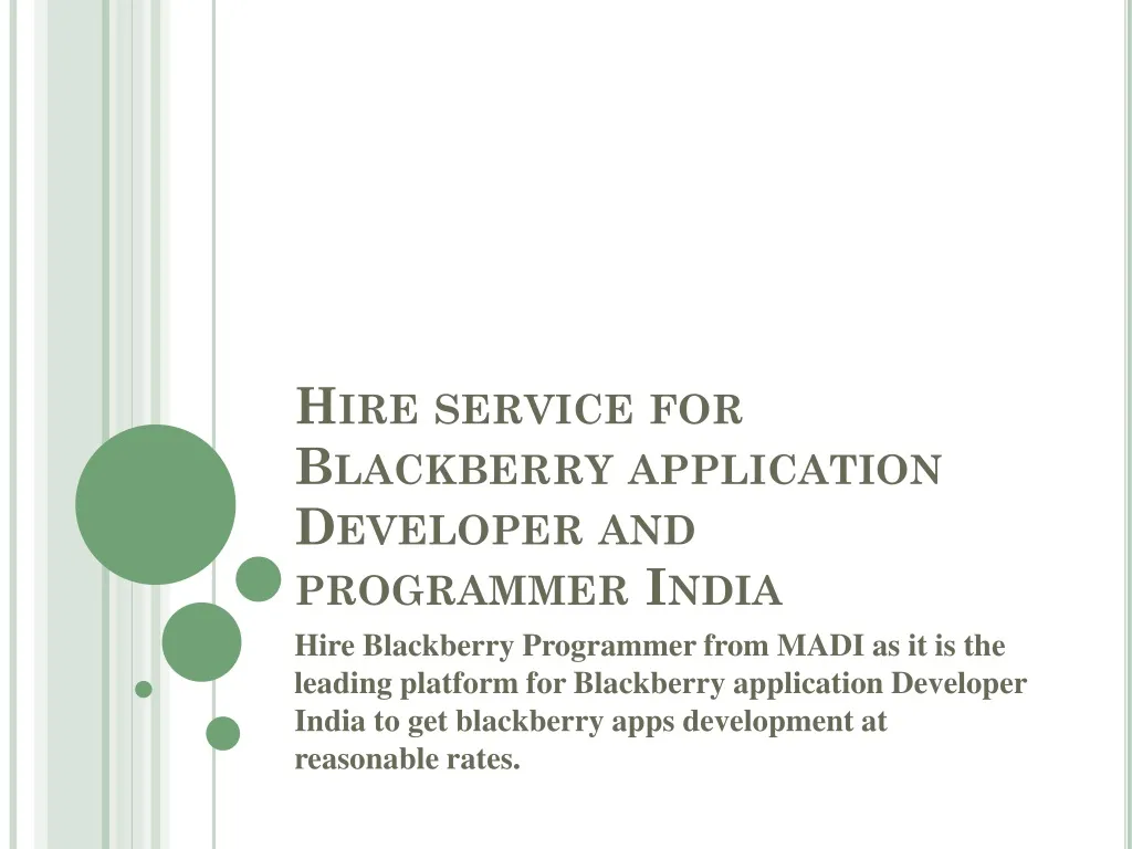 hire service for blackberry application developer and programmer india