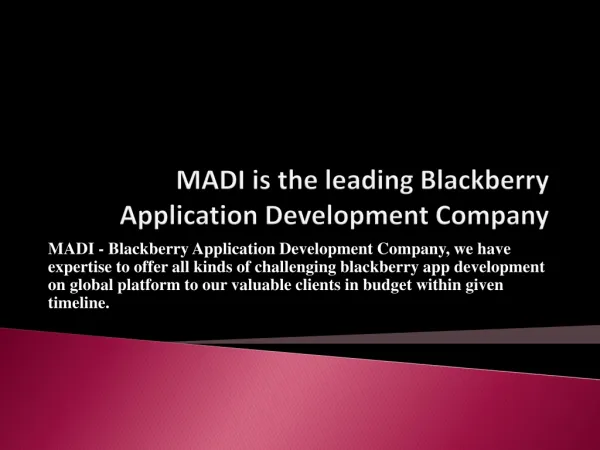 Deal with our Blackberry Playbook Application Development