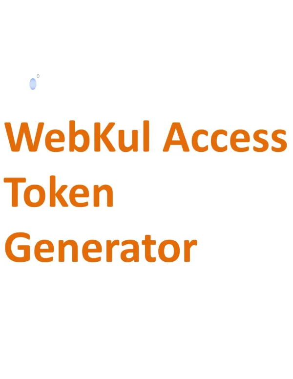 WebKul Access Token Generator