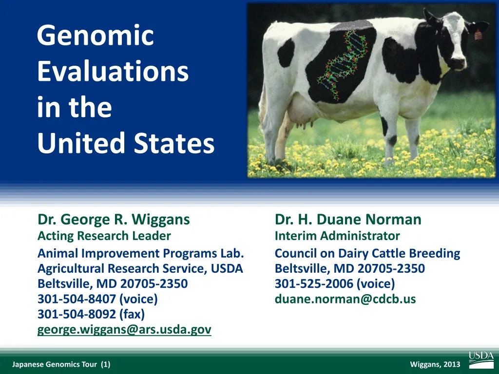 genomic evaluations in the united states