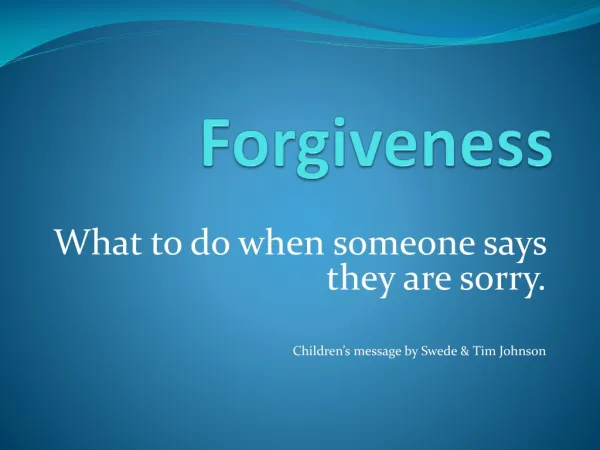 Forgiveness