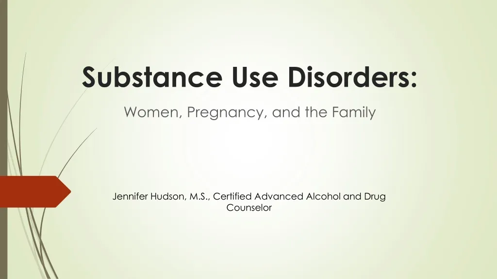 substance use disorders