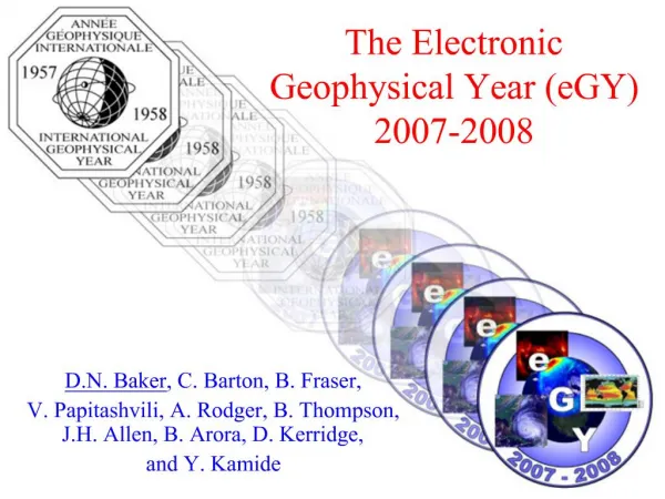 The Electronic Geophysical Year eGY 2007-2008