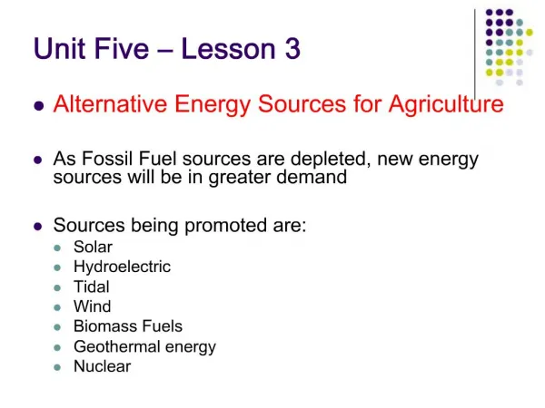 Unit Five Lesson 3