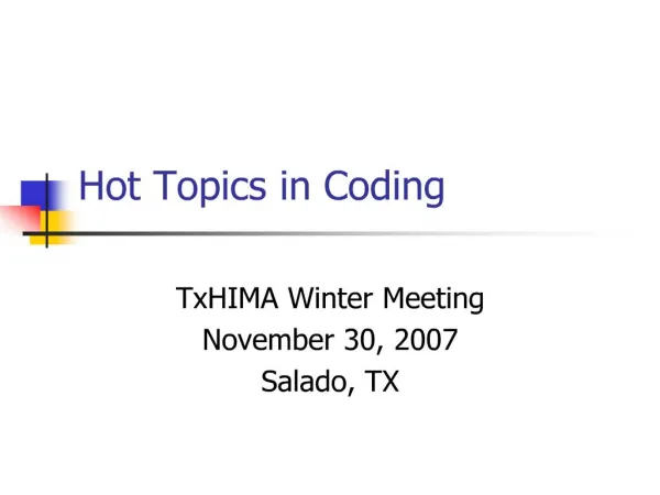 hot topics in coding
