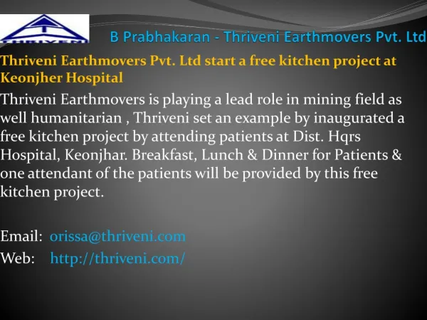 B Prabhakaran - Thriveni Earthmovers Pvt. Ltd