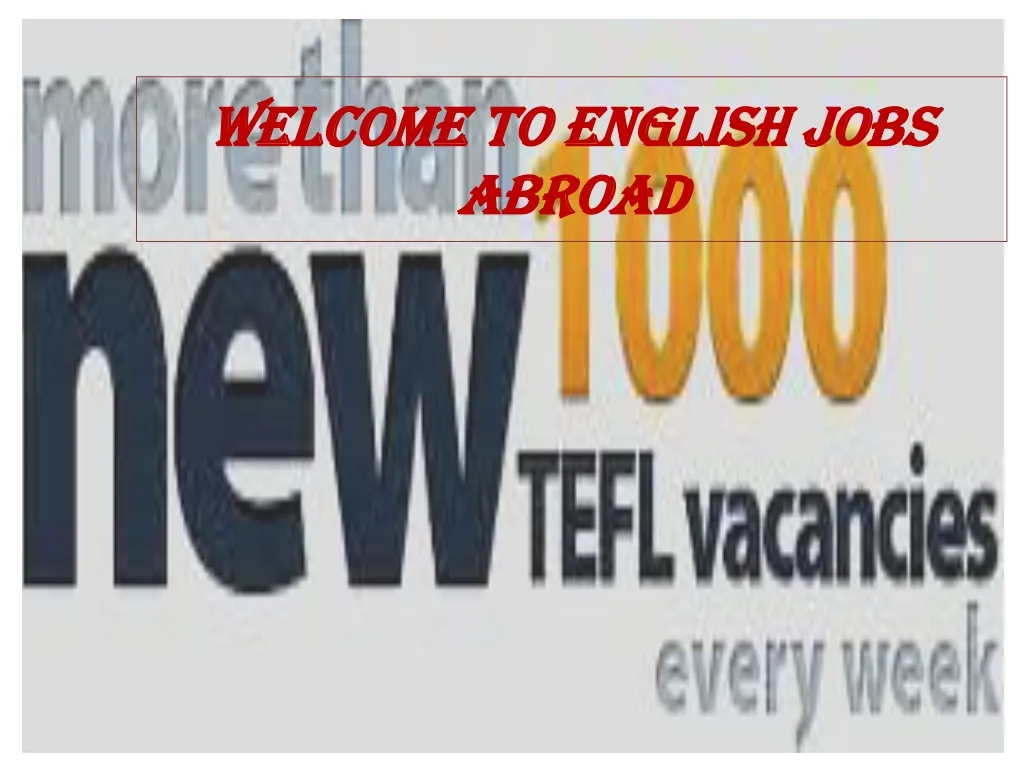 welcome to english jobs abroad