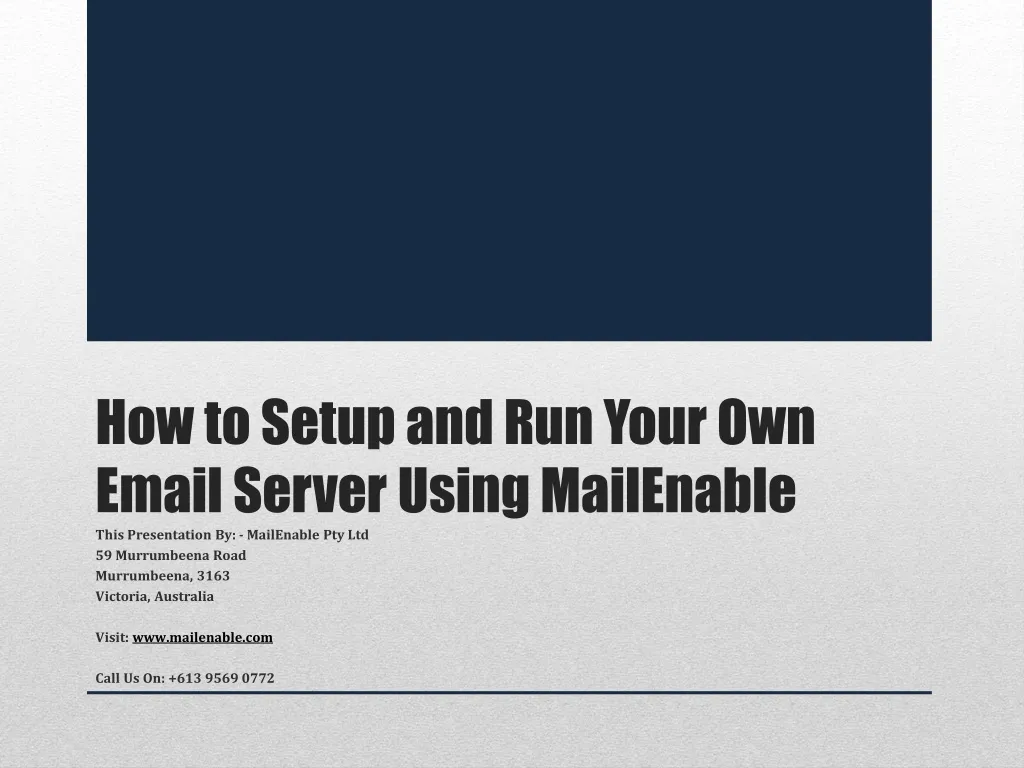 how to setup and run your own email server using mailenable