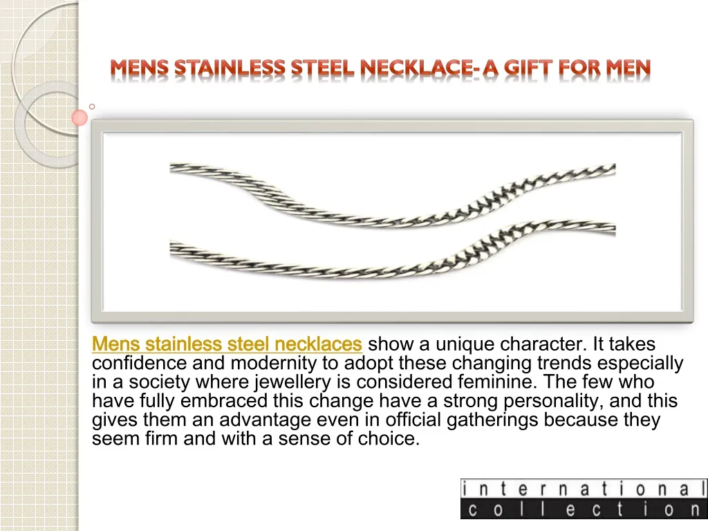 mens stainless steel necklace a gift for men