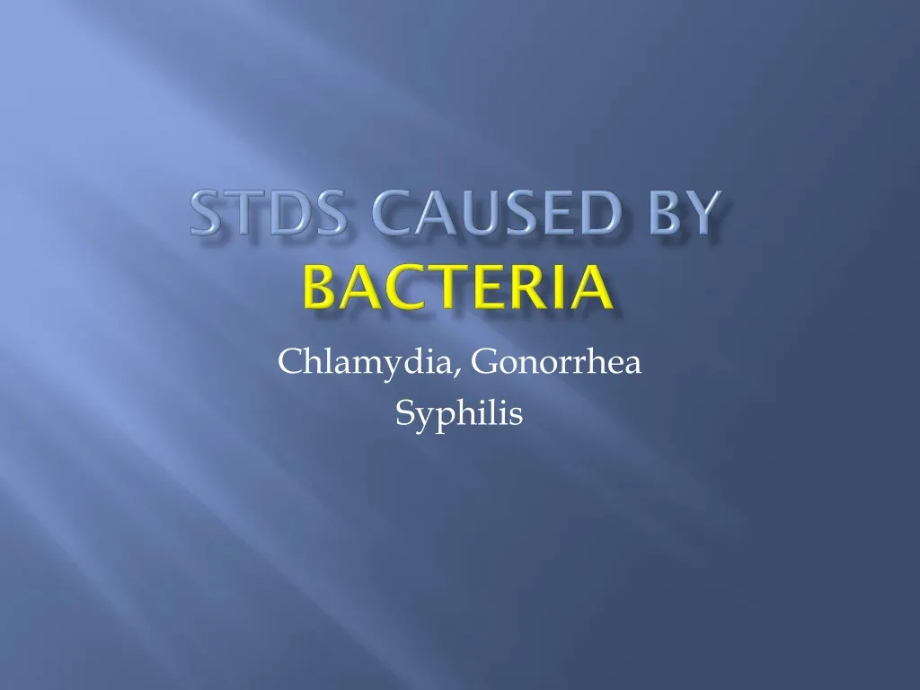 stds caused by bacteria
