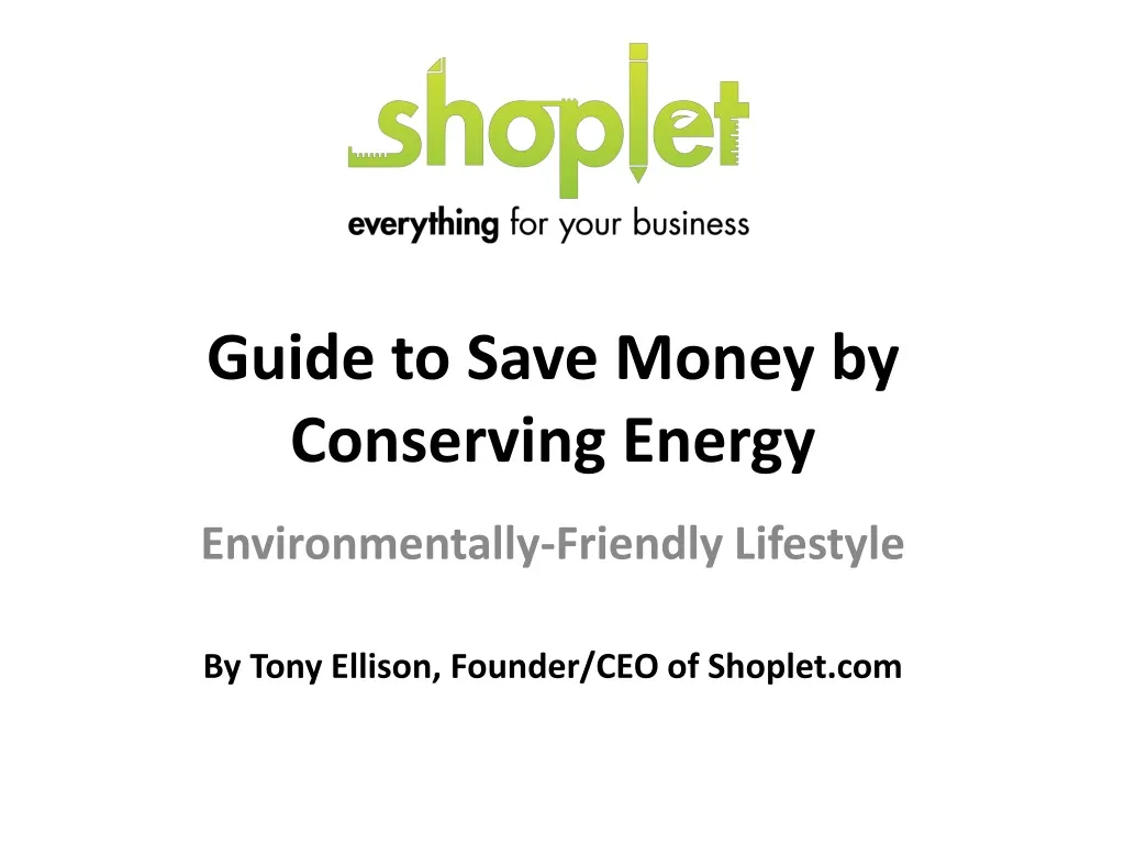 guide to save money by conserving energy