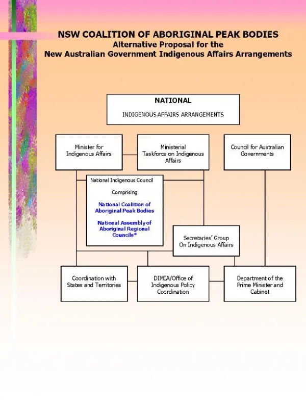 nsw coalition of aboriginal peak bodies alternative proposal for the new australian government indigenous affairs arran