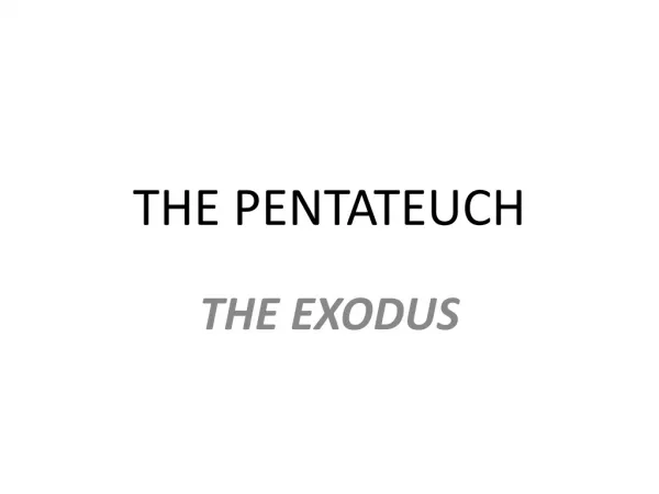 THE PENTATEUCH