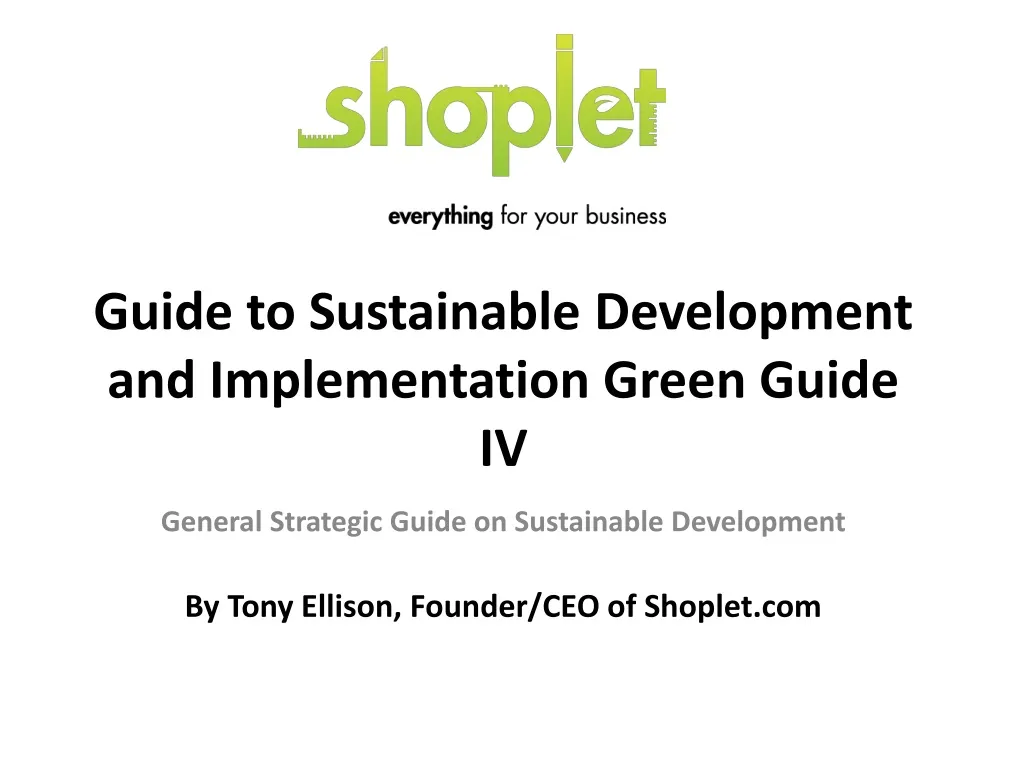 guide to sustainable development and implementation green guide iv