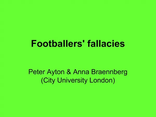 Footballers fallacies