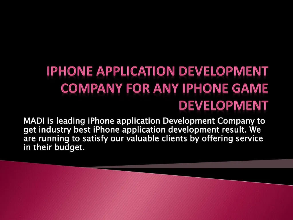 iphone application development company for any iphone game development