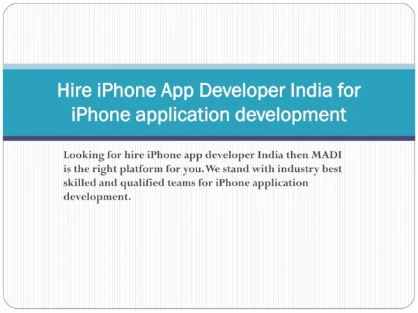 Hire iPhone Application Developer India