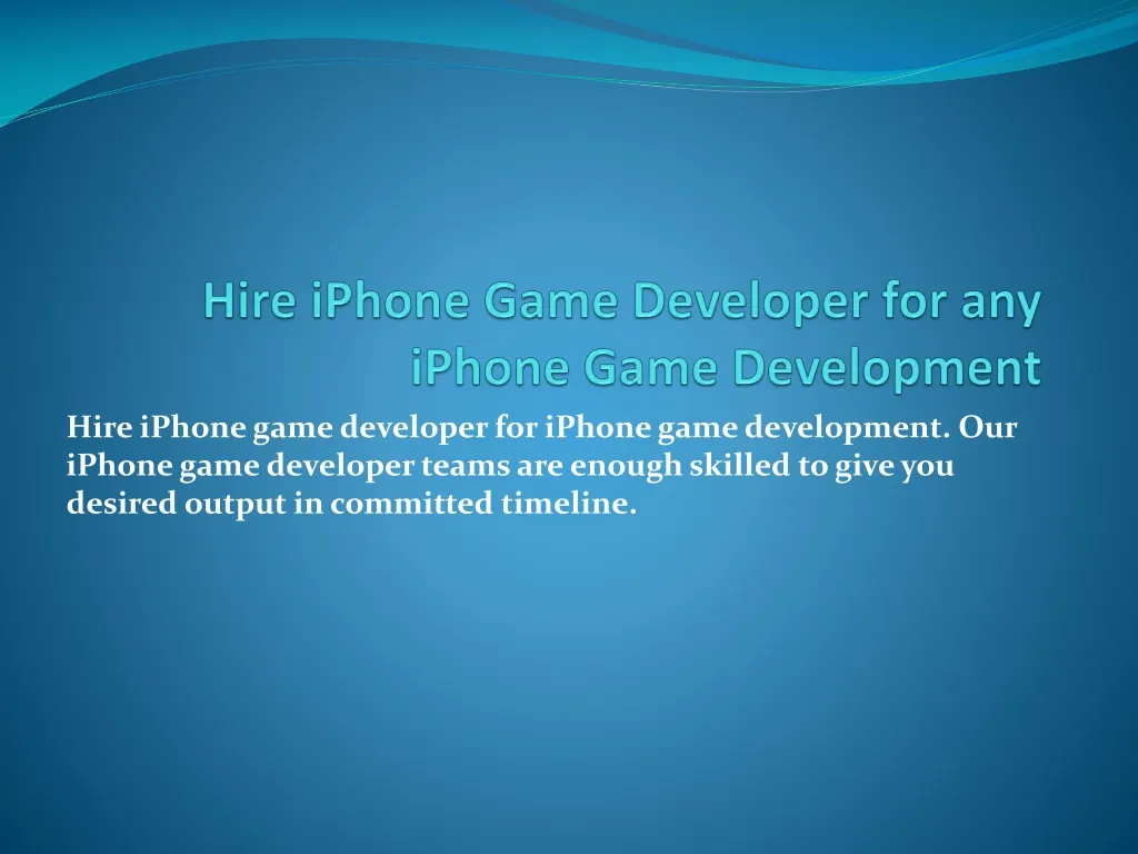hire iphone game developer for any iphone game development