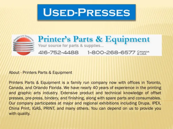 Printers Parts