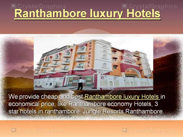 Ranthambore luxury Hotels