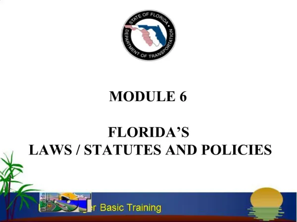 MODULE 6 FLORIDA S LAWS