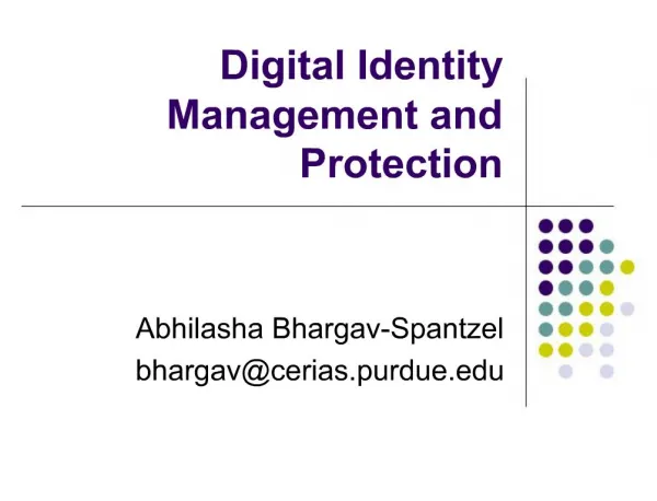 Digital Identity Management and Protection
