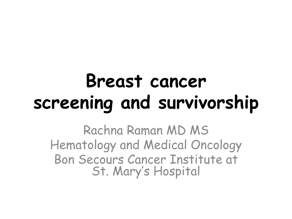 breast cancer screening and survivorship